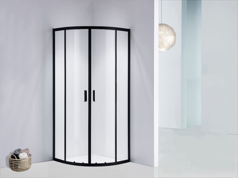 Black Quadrant Shower Door