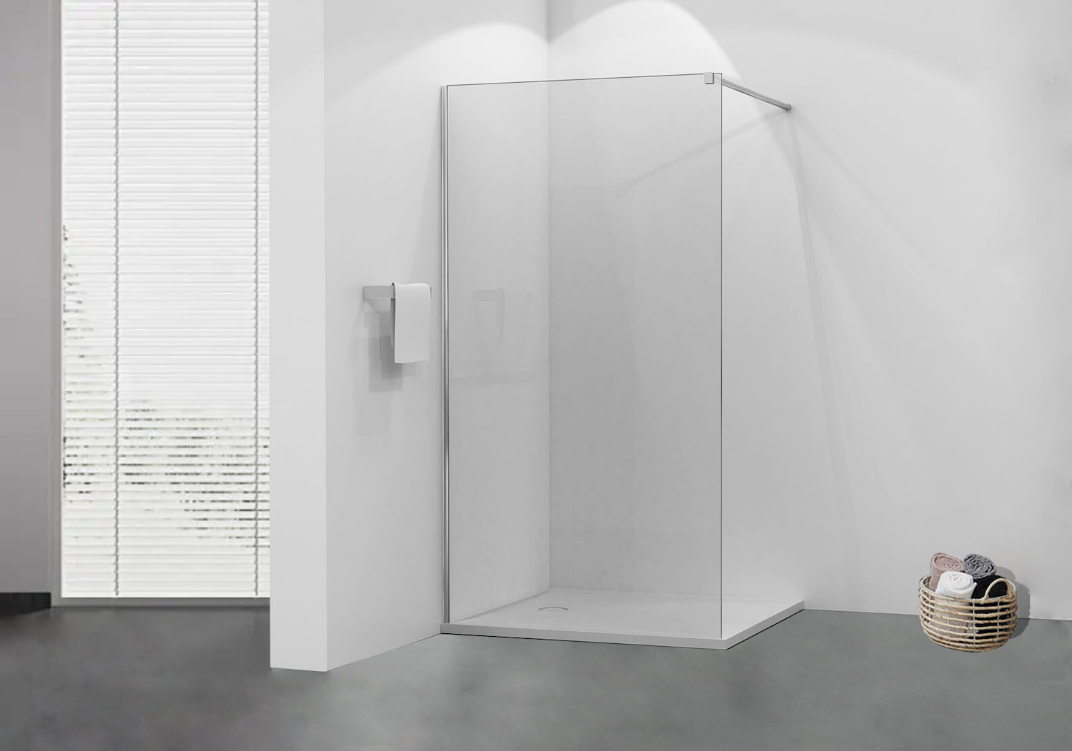 Chrome walk in shower screen