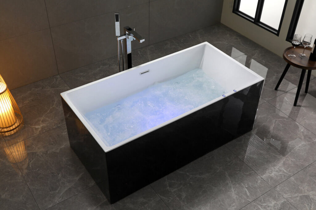 Acrylic Freestanding Whirlpool Massage Bathtub-conric