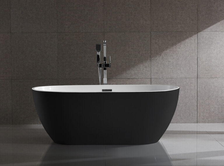 Hot selling black acrylic freestanding bathtub