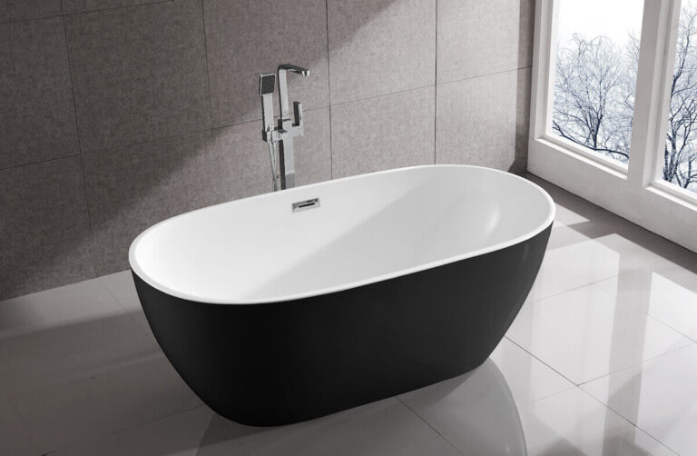 Hot selling black acrylic freestanding bathtub